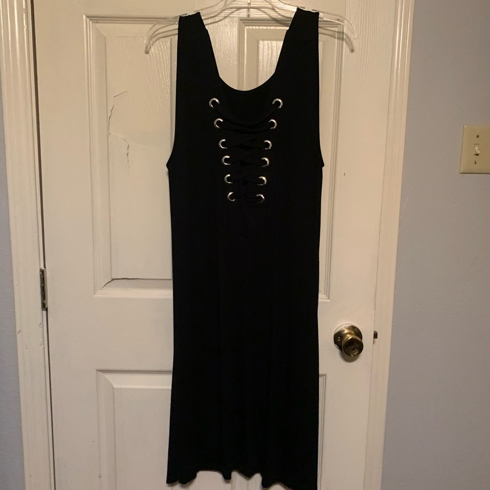 Cable & Gauge Knit Black Grommet Dress XL